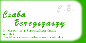 csaba beregszaszy business card