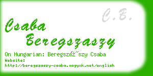 csaba beregszaszy business card